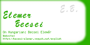 elemer becsei business card